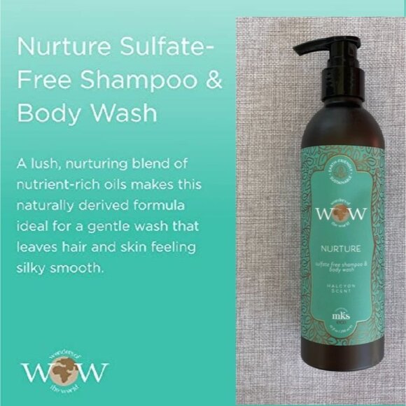 Earthly Body MKS Eco WOW Nurture Sulfate Free Shampoo and Body Wash 10 Oz - Picture 2 of 10